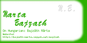 marta bajzath business card